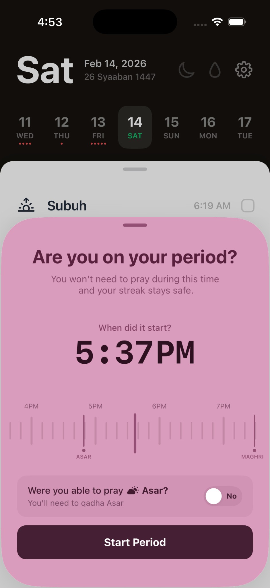 Period Tracker screenshot